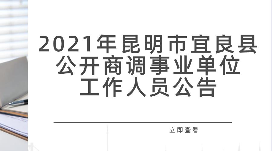 2021年昆明市宜良县公开商调事业单位工作人员公告